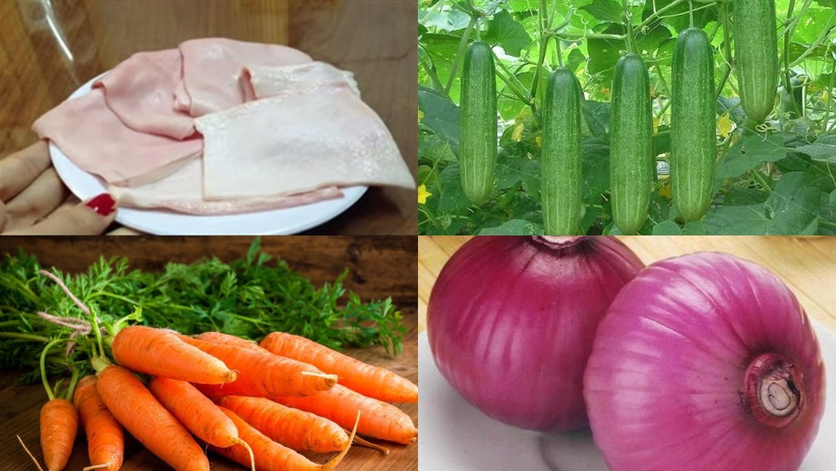 Các nguyên liệu tươi ngon để chế biến da heo trộn dưa leo