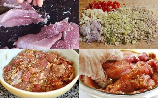 Sơ chế gia vị ướp thịt heo rừng nướng sả ớt