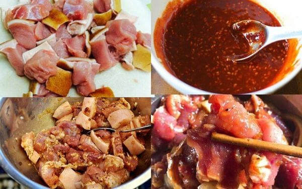 Ướp thịt heo rừng với sa tế